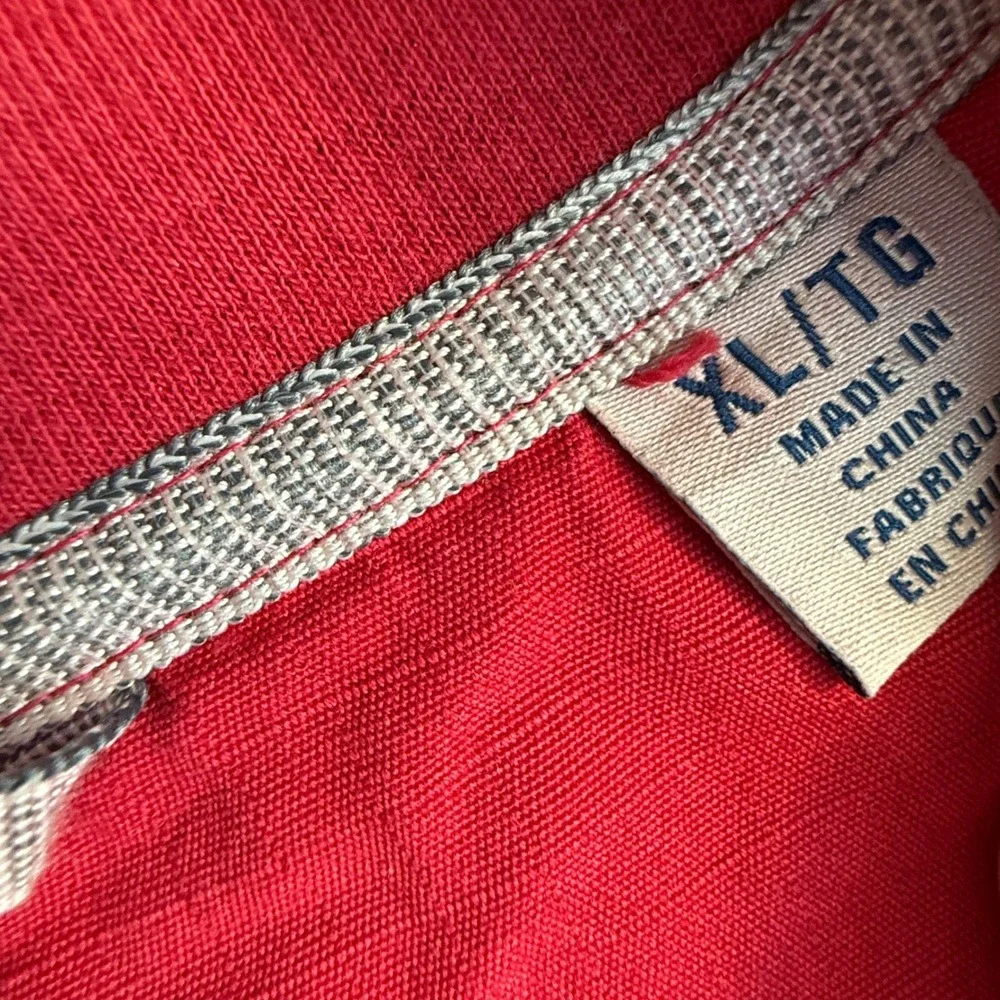 Tommy Bahama Mens XL Red Pima Cotton Tencel Blend Quarter Zip‎ Pullover Sweater